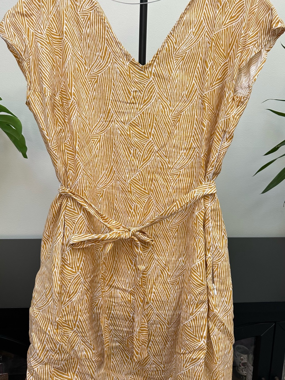 Boden Linen Tie-Waist Mini Dress